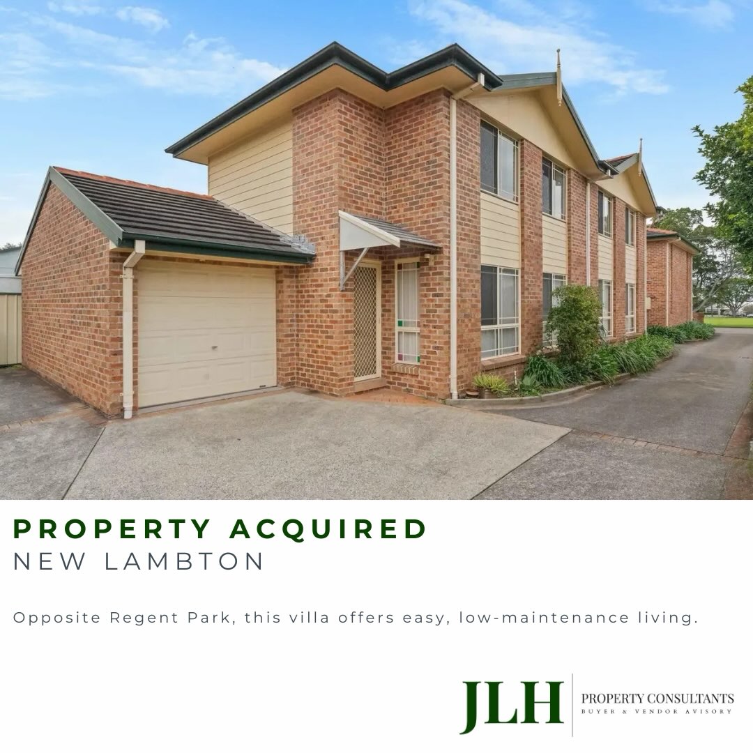 ✅ PROPERTY ACQUIRED | NEW LAMBTON 🏡

📝 The Brief

Purchasing your first property is a significant milestone, particularly when you’re investing outside your local market.

For our Sydney-based clients, this was their very first property purchase. With limited knowledge of the Newcastle market, they were understandably cautious about making the right decision.

With a maximum budget of $750,000, their objective was to secure a quality investment in an established location, offering strong rental appeal, low-maintenance living and the potential for long-term capital growth.

🔑 The Acquisition

We secured this well-presented, two-bedroom villa in an established pocket of New Lambton, directly opposite Regent Park and within easy reach of local cafés, shops and amenities.

The property offered several appealing fundamentals:

▫️ Desirable New Lambton location with strong lifestyle appeal
▫️ Low-maintenance villa with two bedrooms and secure garaging
▫️ Private courtyard and practical, functional layout
▫️ Strong rental appeal in an established residential market
▫️ Potential to add value through future cosmetic improvements

🏡 The Outcome

Beyond securing the property, the real value was helping our clients navigate their first purchase with clarity and confidence.

From understanding the local market and assessing suitable opportunities through to due diligence and negotiations, our role was to ensure they felt informed and supported throughout the process.

A considered first investment that provides a foundation for their longer-term property goals.

An exciting milestone for our clients, and one we’re pleased to have been part of.

🙌🏼 A big thank you to @lisamacklin_lmpropertyco, @elizadunnpropertymanagement and the team at @lmpropertyco_ for your professionalism and collaborative approach throughout the acquisition and subsequent rental process.

It’s been a pleasure working together to achieve a great outcome for our clients.

#propertyacquired #newlambton #newcastleproperty #firsttimeinvestors #buyersagent